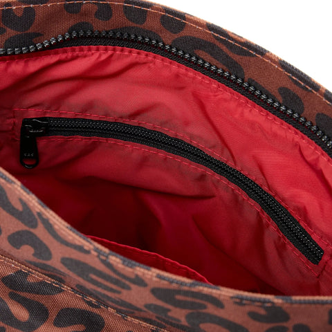 Roka London Kennington Crossbody Bag In Scarlet Leopard Canvas