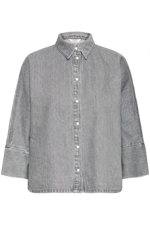 B Young Kimu Shirt In Mid Grey Denim