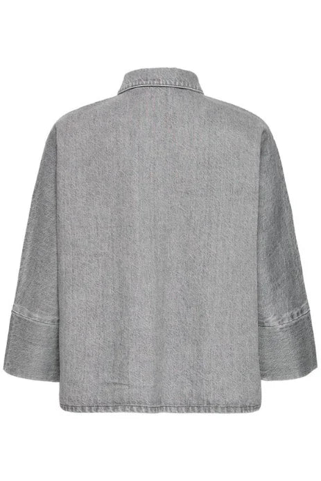 B Young Kimu Shirt In Mid Grey Denim