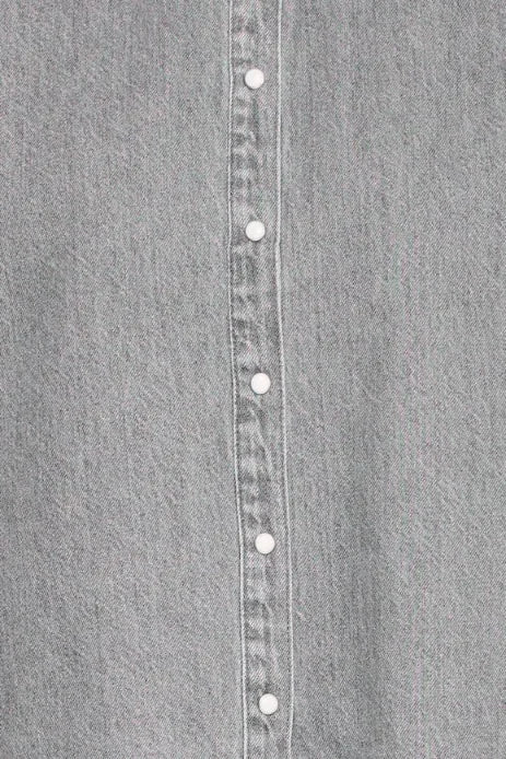 B Young Kimu Shirt In Mid Grey Denim