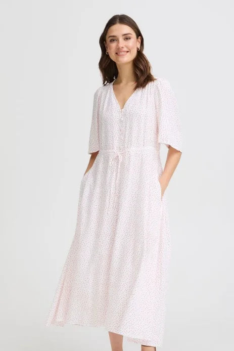Fransa Laya Dr 1 Dress In Dot Dots Hibiscus