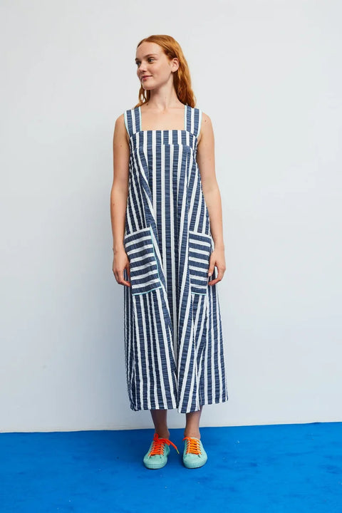 Dr Bloom Lemonade Dress In Blue Stripe