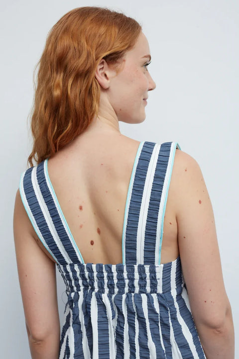 Dr Bloom Lemonade Dress In Blue Stripe