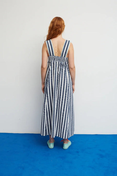 Dr Bloom Lemonade Dress In Blue Stripe