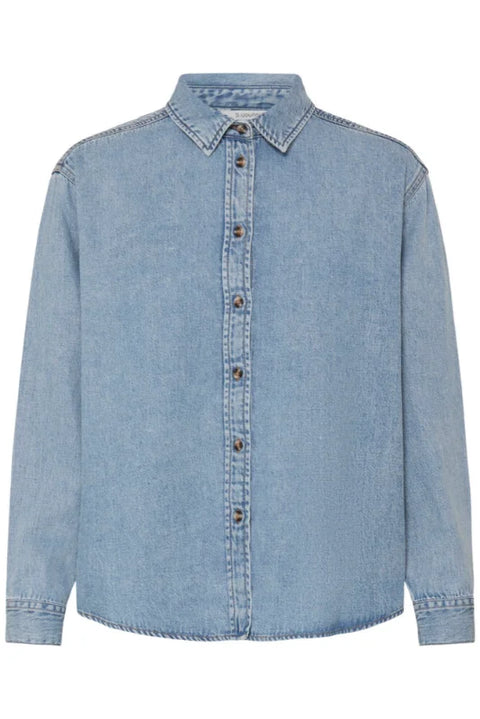 B Young Levena Shirt In Light Blue Denim