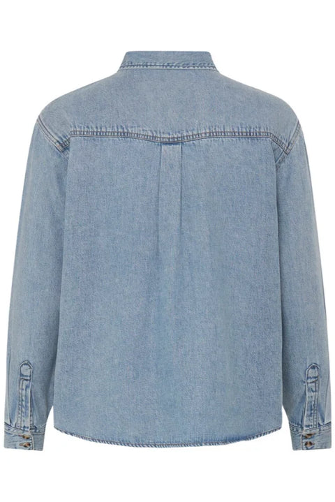 B Young Levena Shirt In Light Blue Denim