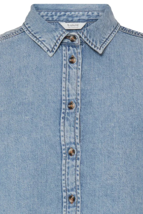 B Young Levena Shirt In Light Blue Denim