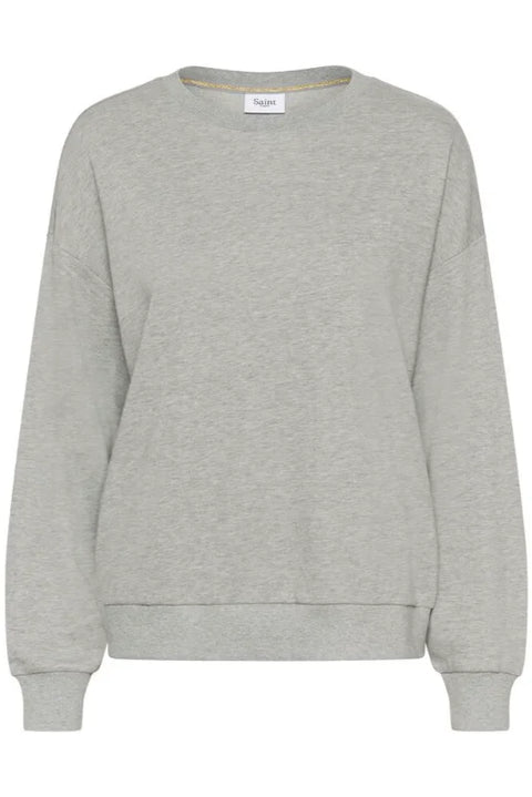 Saint Tropez Lilaa Sweatshirt In Mist Grey Melange