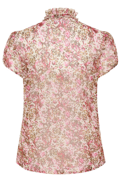 Saint Tropez Lilja Crinkle SS Shirt In Ballerina Brushed Blooms