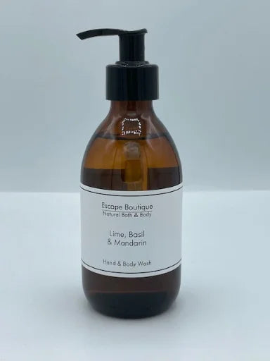 Lime Basil & Mandarin 250ml Hand & Body Wash Brown Glass