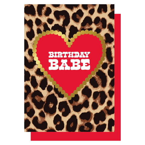 Lucky Ink LP2 Birthday Babe Leopard Heart Foil Card