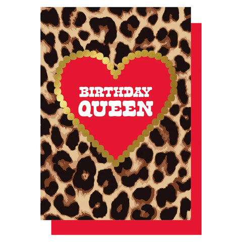 Lucky Ink LP3 Birthday Queen Leopard Heart Foil Card