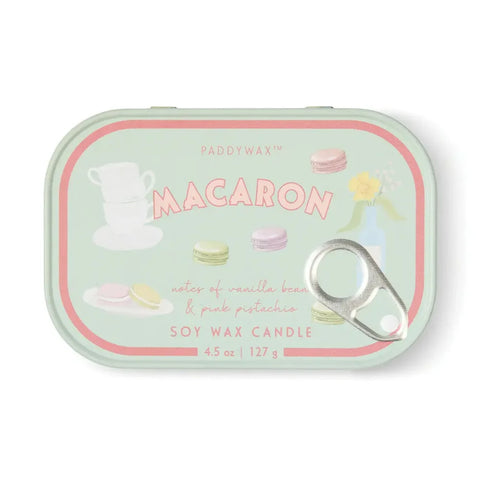Paddywax Bistro 4.5oz/127g Macaron Printed Tin Candle