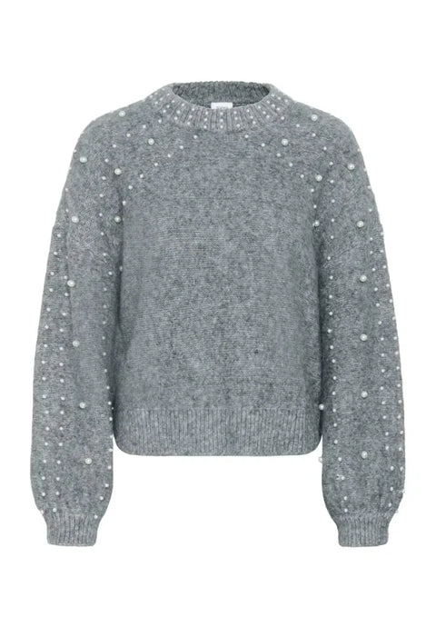 Saint Tropez Madeleine Pullover In Gunmetal Melange