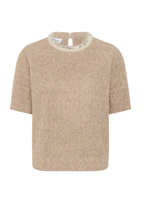Saint Tropez Makenna Pullover In Tiger's Eye Melange