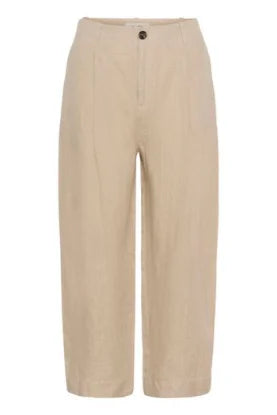 Part Two Nettas Trousers In Neutral Pinstripe