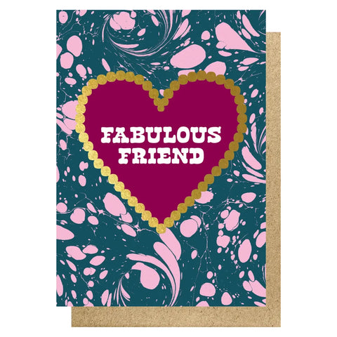 Lucky Ink MH8 Fabulous Friend Marble Print Foil Card