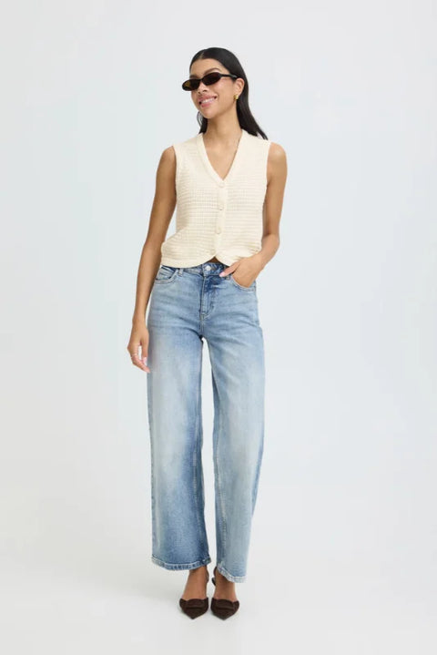 B Young Mikala Short Waistcoat In Birch