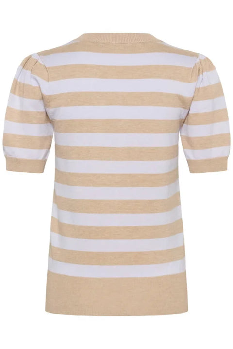 Saint Tropez Mila SS Block Stripe Pullover In Lilac Savannah Block Stripe