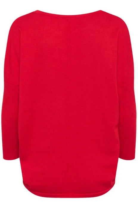 Saint Tropez Mila R-Neck Pullover In Chinese Red