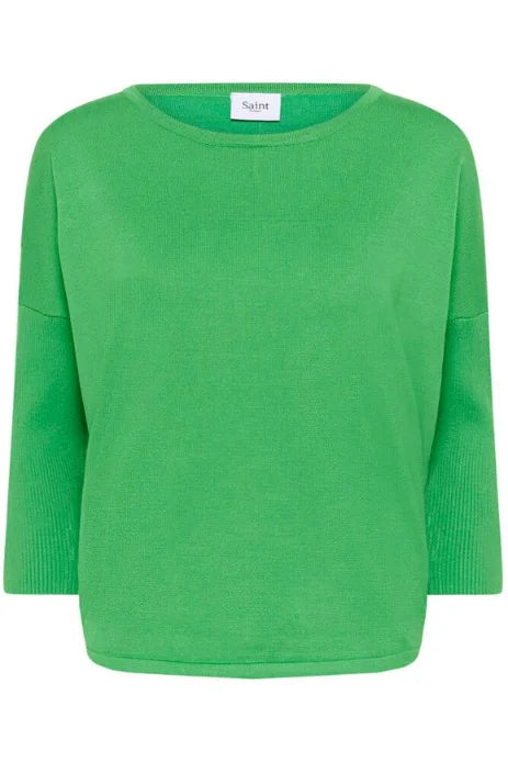 Saint Tropez Mila R-Neck Pullover In Greenbriar