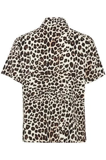 B Young Mjoella Crop Shirt In Black Leo Mix