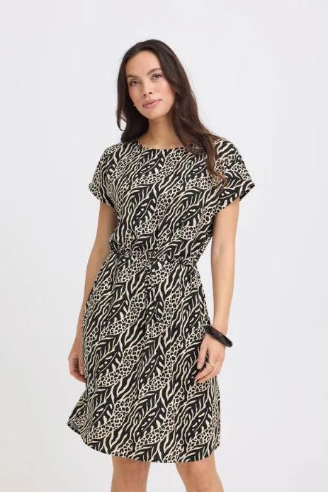 B Young Mmjoella Oneck Dress 2 - In Nature Vibes Meteorite