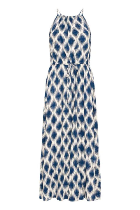 B Young Mmjoella Slip Dress 5 In Ogee Ikat Med Blue