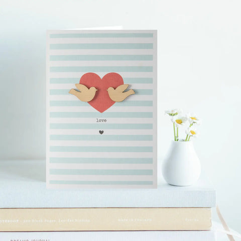Daisycat Cards MW113 Stripes - Love (birds)