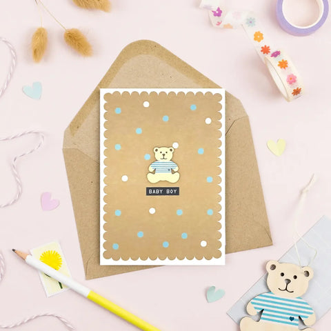 Daisycat Cards MW39 Baby Boy Card