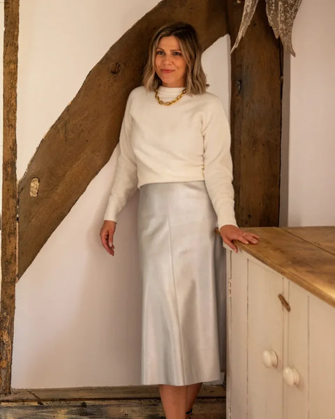 Chalk Myla Skirt In Silver