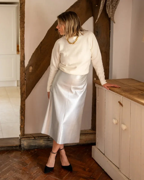 Chalk Myla Skirt In Silver