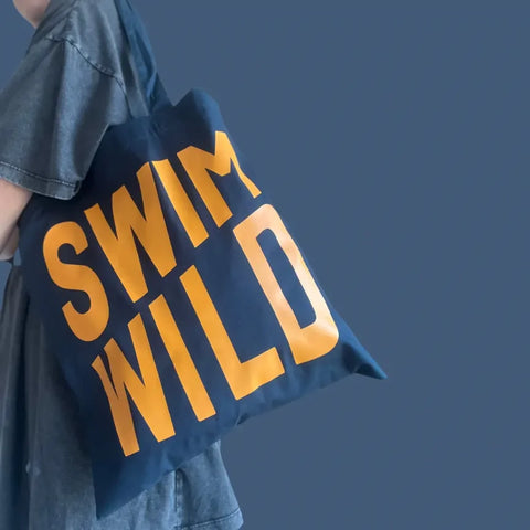 The Cornish Studio Navy Swim Wild Tote
