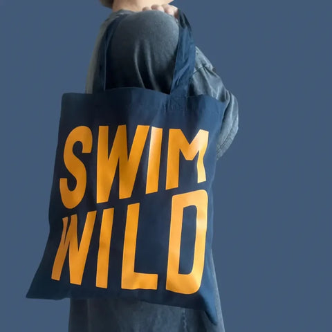 The Cornish Studio Navy Swim Wild Tote