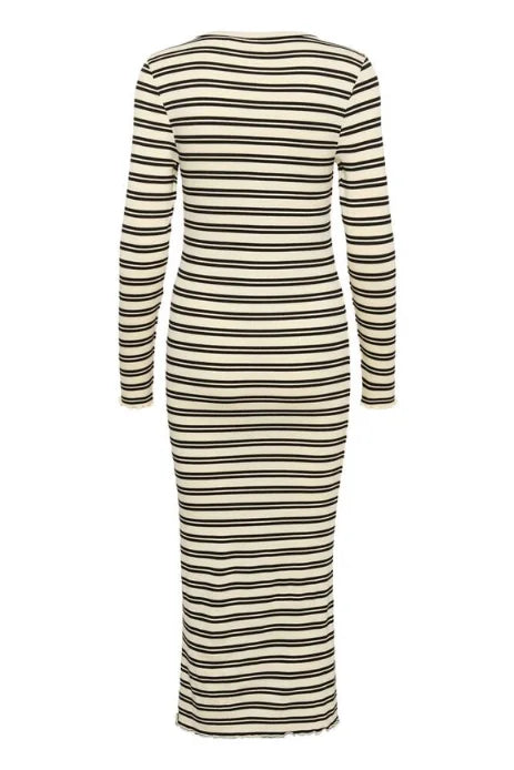 Saint Tropez Olalia LS Dress In Ice Black Stripe