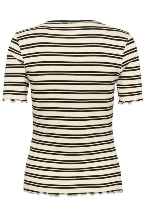 Saint Tropez Olalia SS T-Shirt In Ice Black Stripe