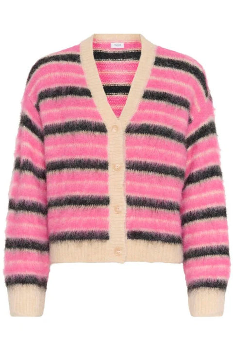 Saint Tropez Olma Cardigan In P.Nectar Peony Orchid Stripes
