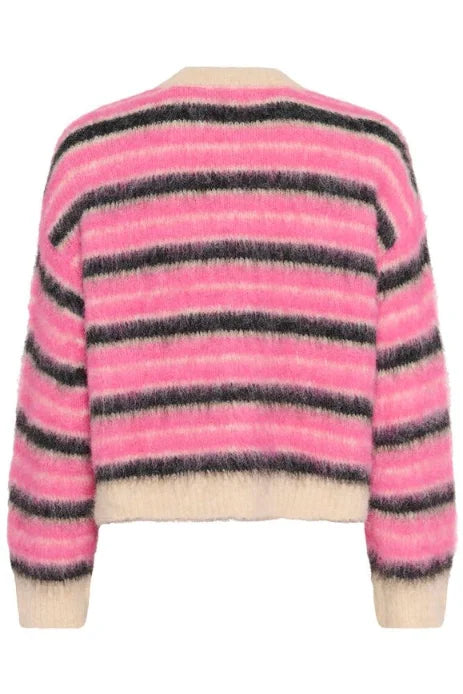 Saint Tropez Olma Cardigan In P.Nectar Peony Orchid Stripes