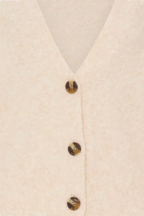 B Young Omea Frill Cardigan In Birch Melange
