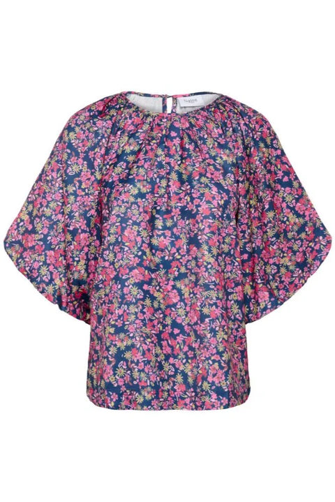 Saint Tropez Onneli Blouse In Navy Peony Blooms
