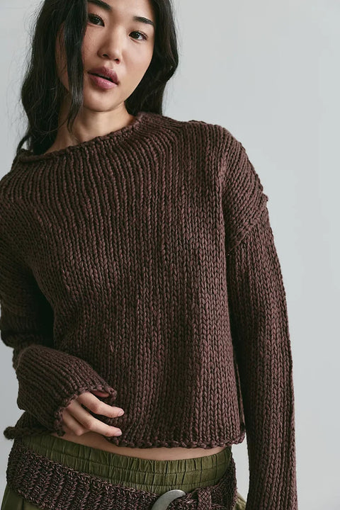 Free People Opal Sweater In Chicory Coffee