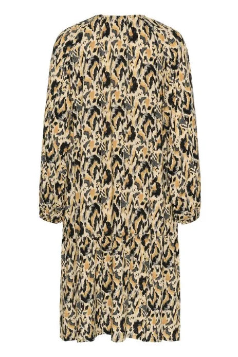 Saint Tropez Osina Dress In Tannin Blurry Animal