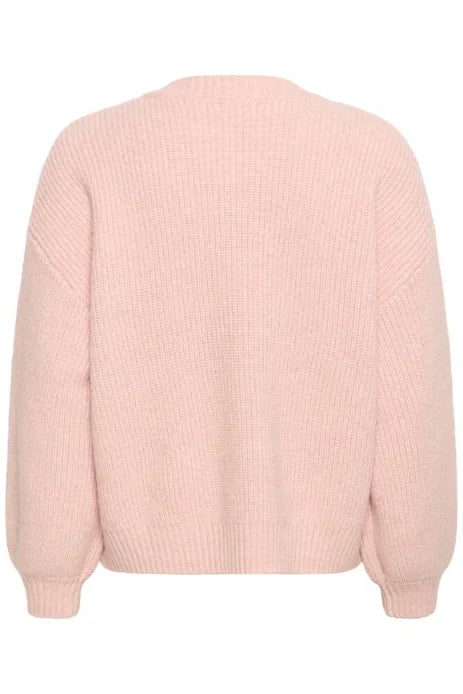 Saint Tropez Ottoline V-Neck Pullover In Pearl Blush Melange