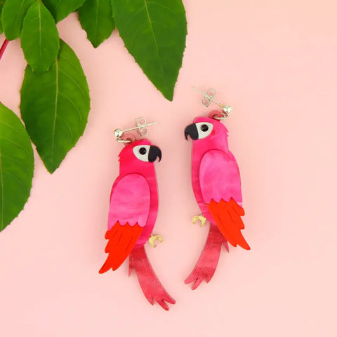 Little Moose PARERD LF RD Red Parrot Earrings