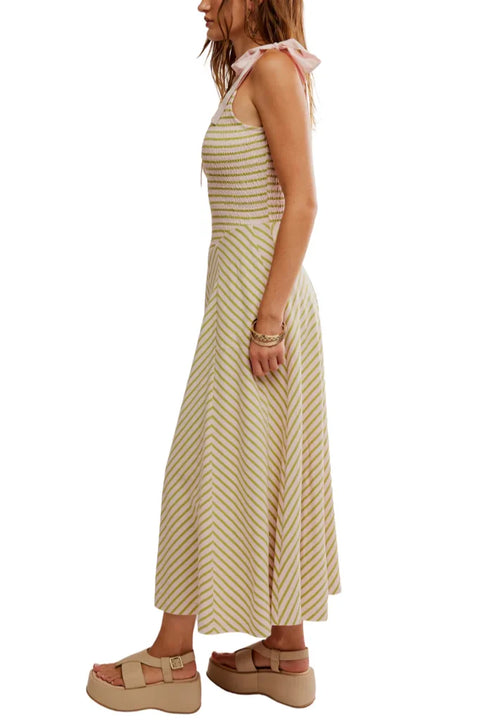 Free People Cecelia Midi Dress In Palma Combo