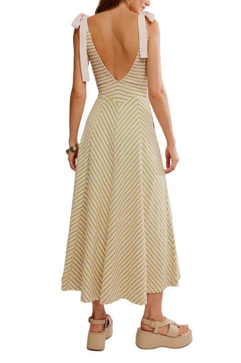 Free People Cecelia Midi Dress In Palma Combo
