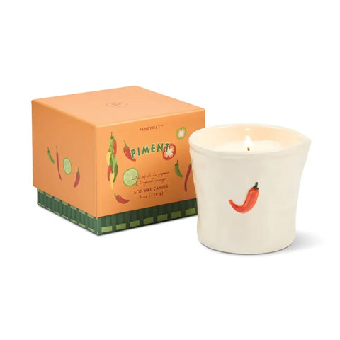 Paddywax Bistro 8oz/226g Piment Embossed Ceramic Candle