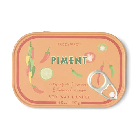 Paddywax Bistro 4.5oz/127g Piment Printed Tin Candle