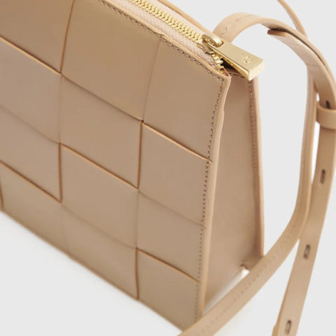 Ecotorie POW-COL-OAT Polly Woven Leather Bag In Oatmeal