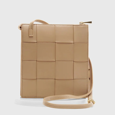 Ecotorie POW-COL-OAT Polly Woven Leather Bag In Oatmeal